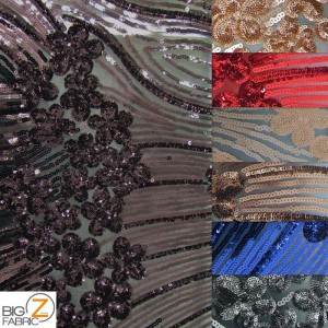 Cosmic Floral Sequins Mesh Fabric