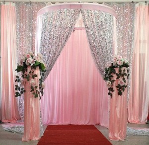 Micro Disk Sequin Mesh Fabric Wedding Curtain