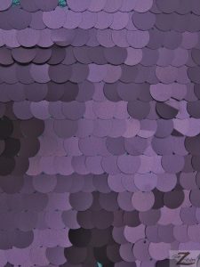 Matte Purple Big Dot Sequins Mesh Fabric