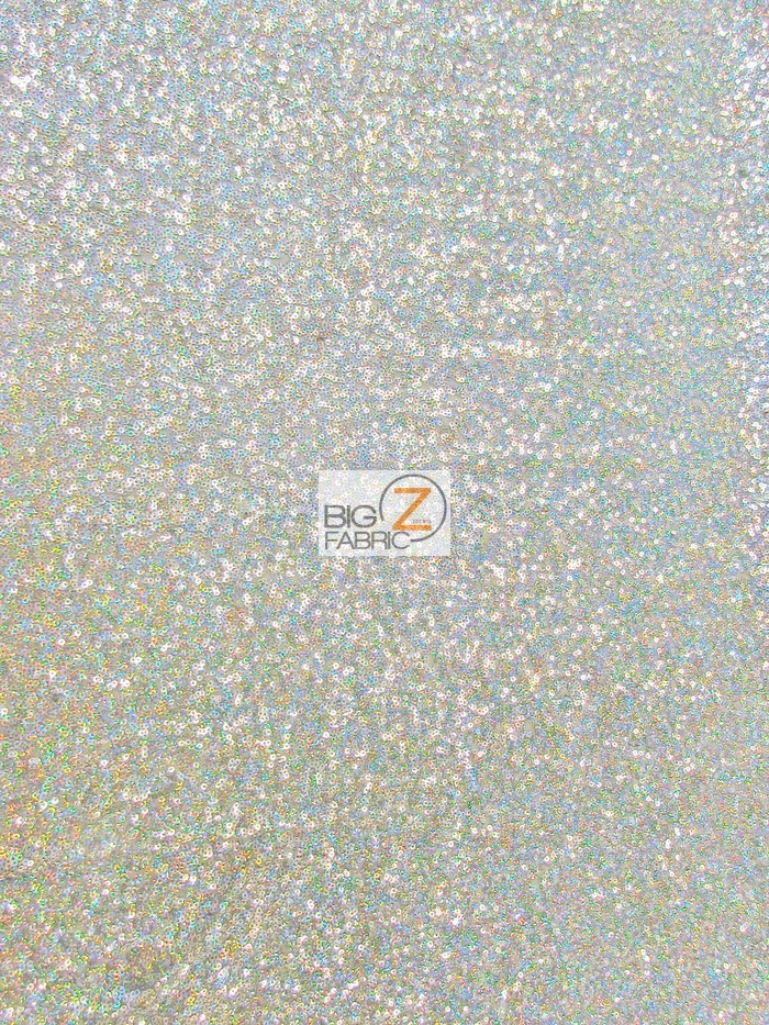 Mini Disc Sequins Fabric Holographic Cool Silver