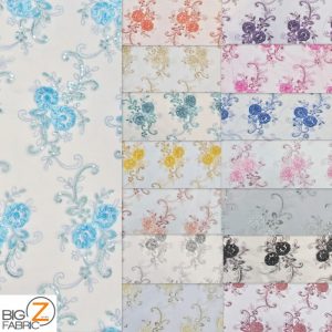 Stunning Dahlia Floral Sequins Lace Fabric