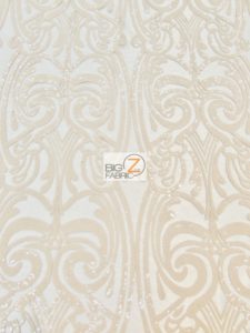 Angel Damask Sequins Sheer Lace Fabric Skin
