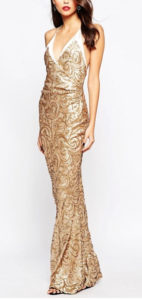 Gold Curly Sequins Dress
