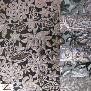 2 Tone Blossom Sequin Fabric 