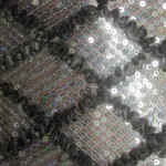 Diamond Ruffle Satin Sequin Fabric Black