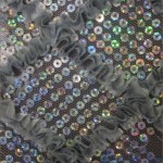 Diamond Ruffle Satin Sequin Fabric Gray