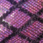 Diamond Ruffle Satin Sequin Fabric Purple