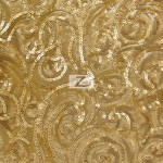 Curly Sequin Mesh Fabric Gold