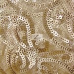 Curly Sequin Mesh Fabric Ivory