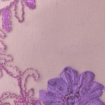 Dahlia Flower Sequins Mesh Fabric Purple