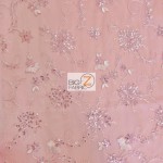 Appealing Snowflake Butterfly Sequins Dress Ornament Fabric Pink