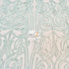 Angel Damask Sequins Lace Fabric Mint