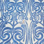 Angel Damask Sequins Lace Fabric Royal Blue