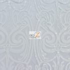 Angel Damask Sequins Lace Fabric White