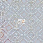 Butterfly Diamond Scalloped Sequin Fabric Champagne