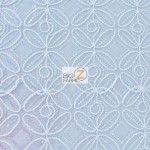 Butterfly Diamond Scalloped Sequin Fabric White