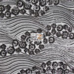 Cosmic Hollywood Wavy Floral Sequins Fabric Black