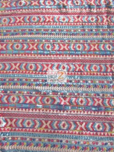 Tribal Pocahontas Sequins Mesh Dress Fabric