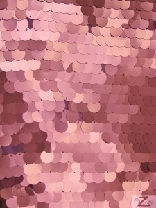 Matte Pink Big Dot Sequins Mesh Fabric