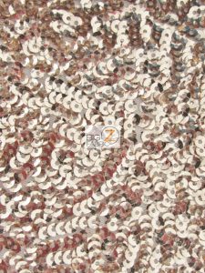 Scale Sequins Mesh Fabric Light Gold