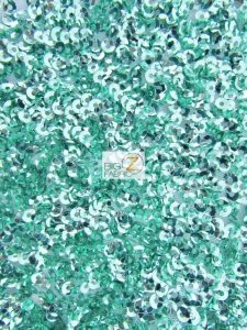 Scale Sequins Mesh Fabric Mint