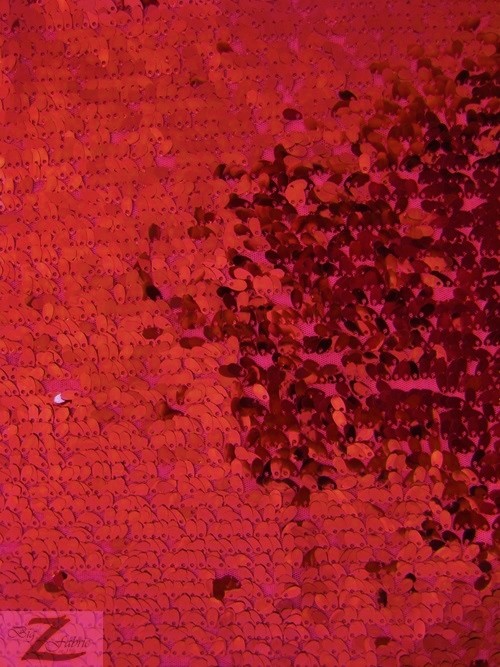 Red Shiny Drop Sequins Fabric