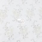 Stunning Dahlia Floral Sequins Lace Fabric White