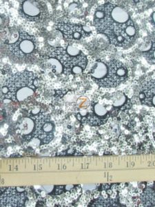 Circular Bombshell Sequins Lace Fabric Measurement