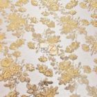Lovely Roses Floral Sequins Lace Fabric Gold