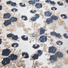 Lovely Roses Floral Sequins Lace Fabric Navy