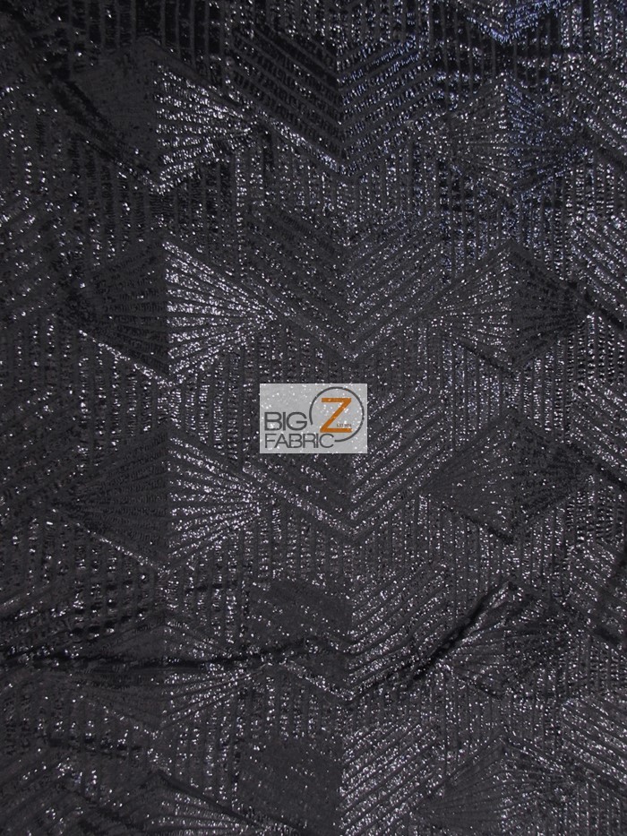 Black Cosmic Geometric Sequins Fabric