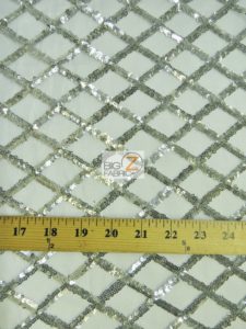 Diamond Lattice Sequins Mesh Fabric Measurements