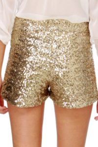 Haute Gold Sequins Mini Shorts