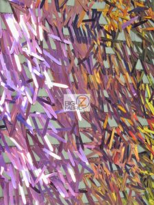 Spike Sequins Holographic Mesh Fabric Multi Purple