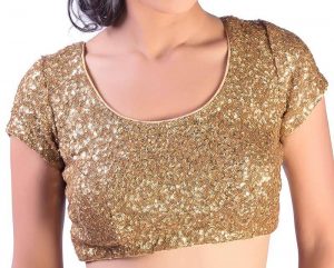 Sleeves Gold Sequins Blouse