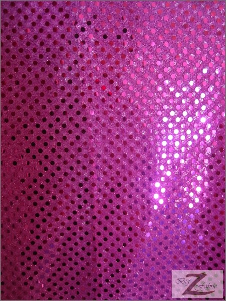 Fuchsia Small Confetti Dot Sequins Fabric